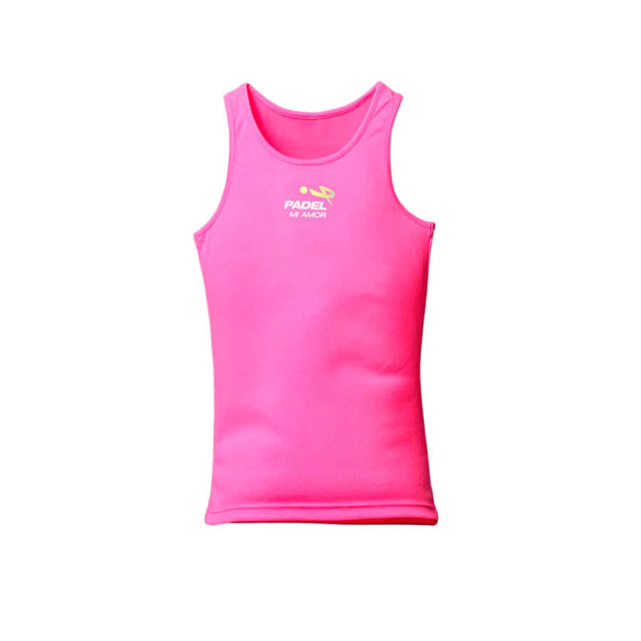 Women's fuchsia padel tank top with front print