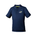 Men's blue padel shirt with a ribbed collar