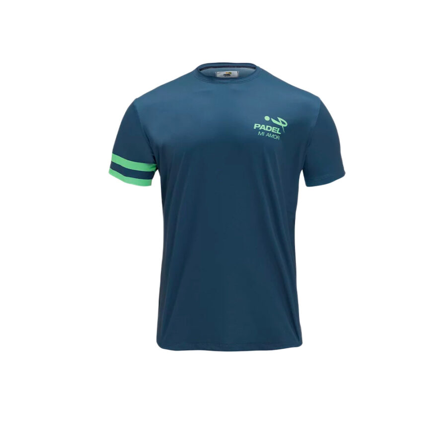 Men's blue stretch fabric padel shirt