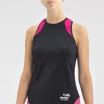 Canotta Arya nero - fucsia (traspirante)