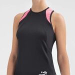 Canotta Arya nero - rosa (liscio)