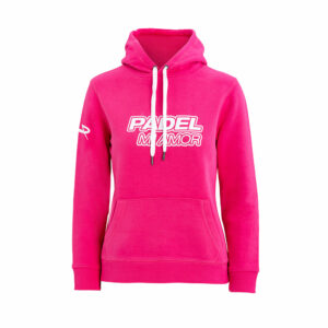 Women's fuchsia padel hooded sweatshirt with front print